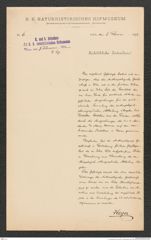 k.k. naturhistorisches Hofmuseum, Intendanzakten 1885-1896 (Hauer), Aktenzahl Z.69/1893, Seite 1
